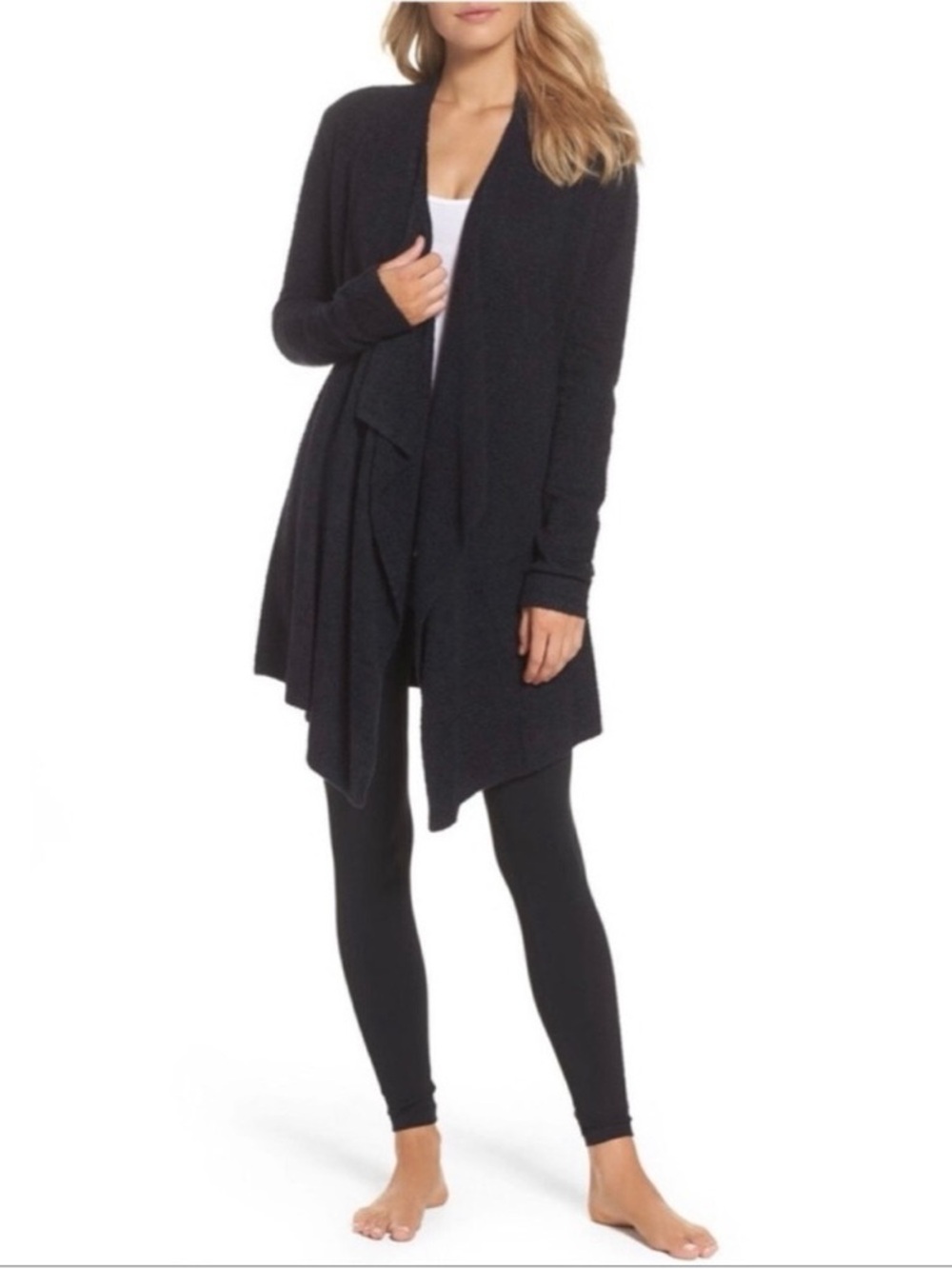 Barefoot Dreams Bamboo Chic Lite Black Soft Wrap Cardigan Size L/XL